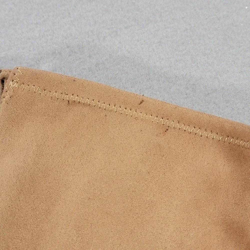 Steve Madden Elliana Thigh High Boots Tan Suede Open Toe Block Heel Women's 6.5M